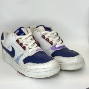 Vintage 2004 308908-161 Nike Delta Force Low White Blue Red Men Size 8 EU 41 Y2K